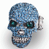 ANELLO TESCHIO CON STRASS AZZURRI festa di halloween categoria